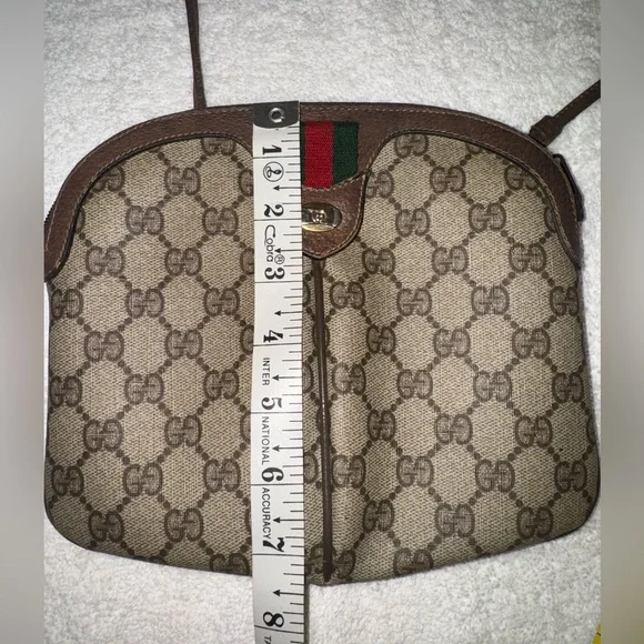 Gucci Vintage Shoulder Bag Sherry Line GG Leather PVC and Leather… - Picture 14 of 15